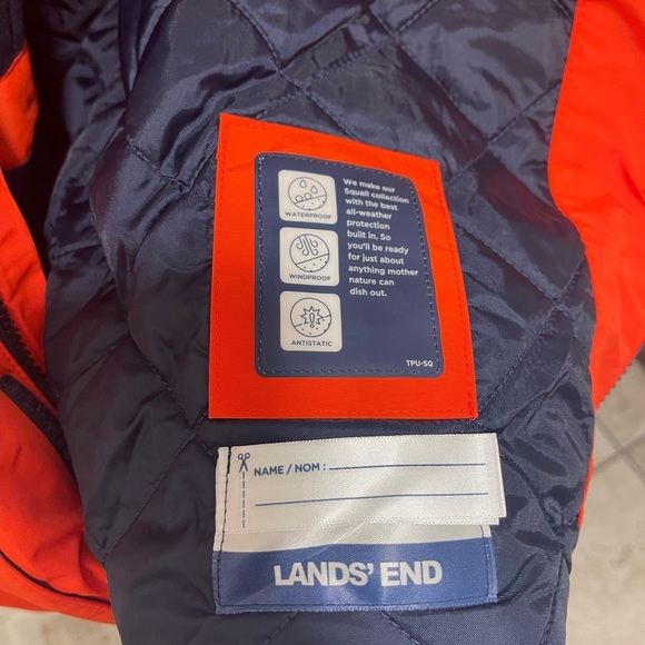 Lands' End Kids Orange and Navy Jacket - Picture 6 of 12